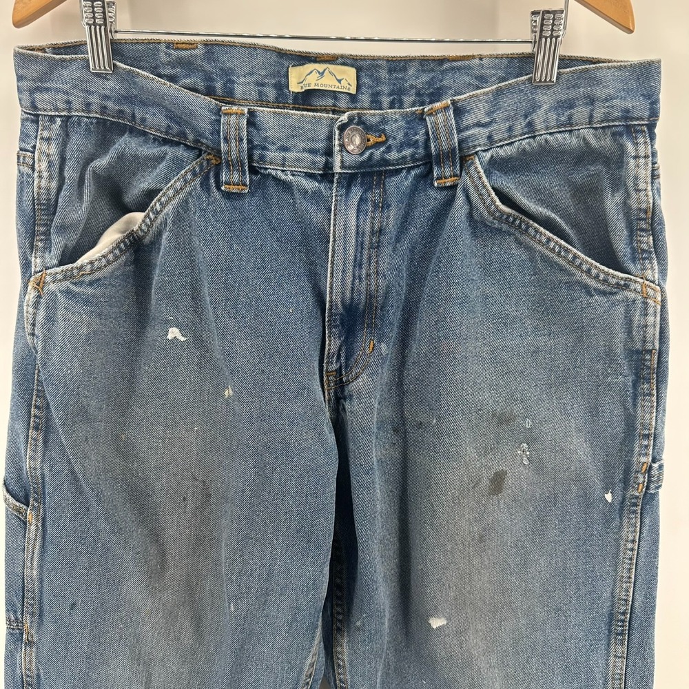 Blue Mountain Jeans Mens 38x32 Blue‎ Denim Cotton Carpenter Workwear Grunge